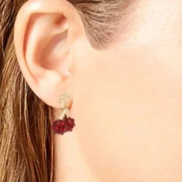 NWT Betsey Johnson Cherry Drop Earrings - Picture 3 of 6